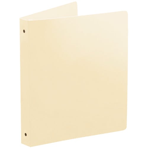 3/4" Ivory 35 Gauge 11" x 8.5" Poly Round 3-Ring Binders - 100pk