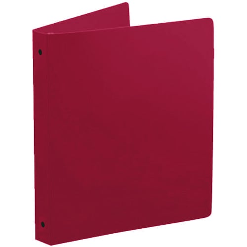 35 Gauge Maroon 11" x 8.5" Poly Round 3-Ring Binders - 100pk