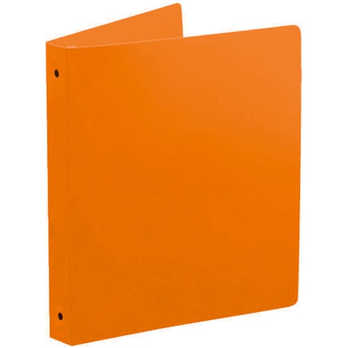 35 Gauge Orange 11" x 8.5" Poly Round 3-Ring Binders - 100pk