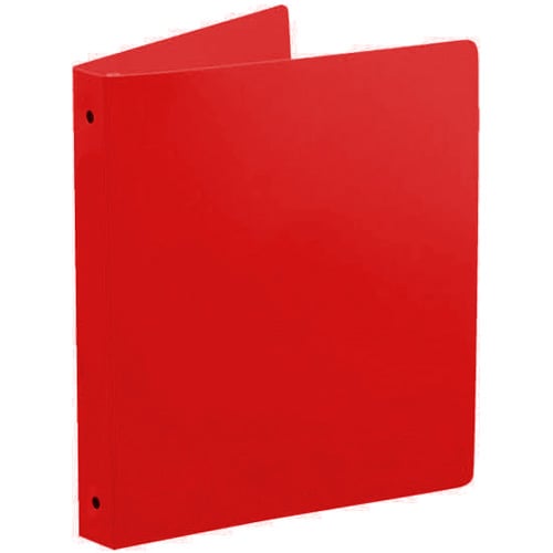 1/2" Red 23 Gauge 11" x 8.5" Poly Round 3-Ring Binders - 100pk