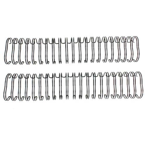 Black 1-1/8" 2:1 Pitch Twin Loop Wire - 50pk