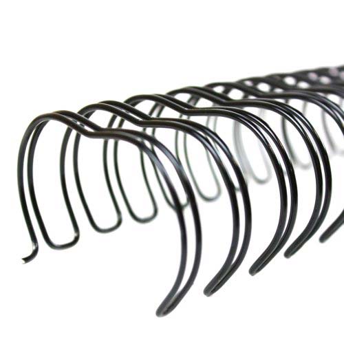 Black 1-1/4" 2:1 Pitch Twin Loop Wire - 50pk