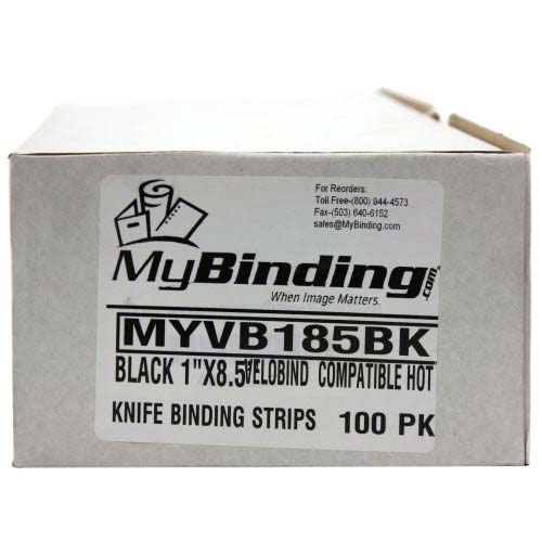 Black 1" x 8.5" Velobind Compatible Hot Knife Binding Strips