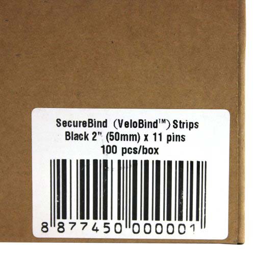 Black 2" x 11" Velobind Compatible Hot Knife Binding Strips