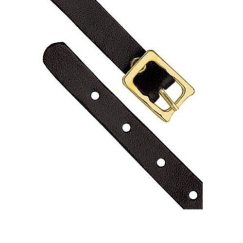 Black 4-3/4" x 5/16" Genuine Leather Luggage Straps - 25pk