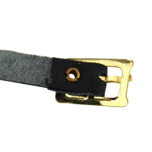 Black 4-3/4" x 5/16" Genuine Leather Luggage Straps - 25pk