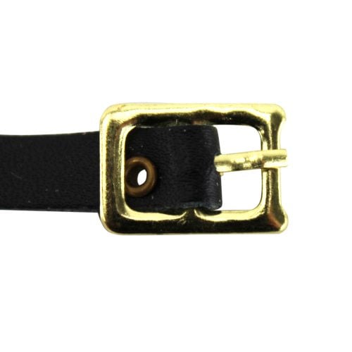 Black 4-3/4" x 5/16" Genuine Leather Luggage Straps - 25pk