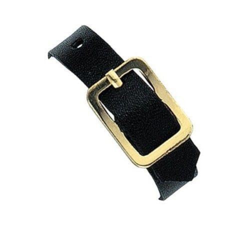 Black 6" x 3/8" Genuine Leather Luggage Straps - 25pk