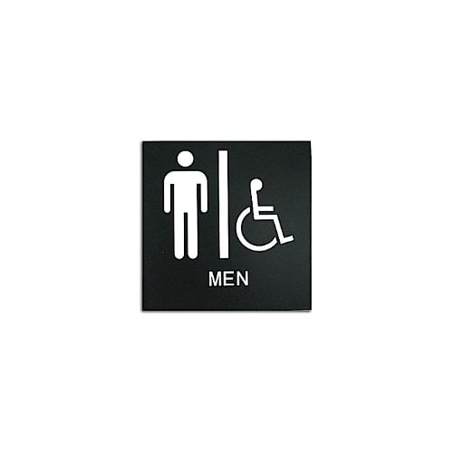 Black 8" x 8" Men Handicap Accessible ADA Sign