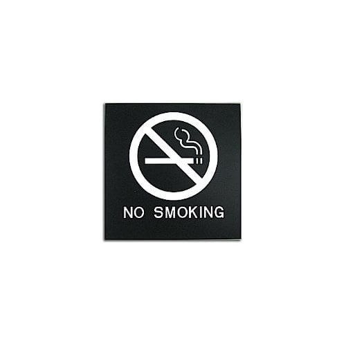 Black 8" x 8" No Smoking ADA Sign