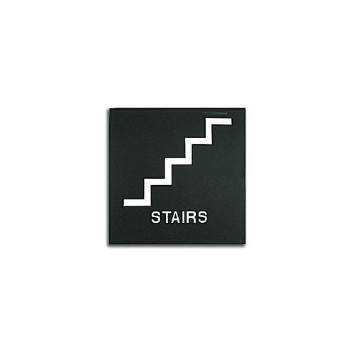 Black 8" x 8" Stairs ADA Sign