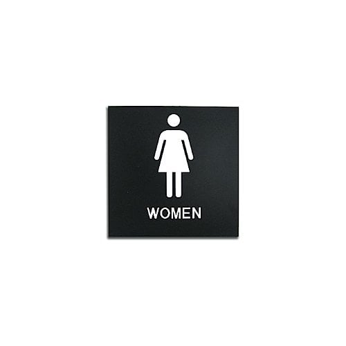 Black 8" x 8" Women Restroom ADA Sign