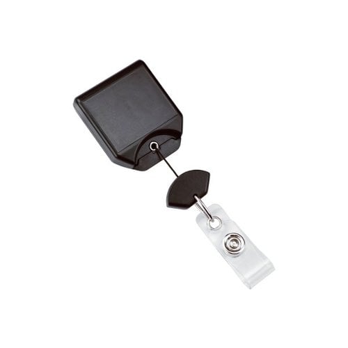 Black B-REEL No-Twist Badge Reel With Swivel Belt Clip - 25pk