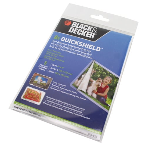 Black & Decker QuickShield SelfSeal  4" x 6 " Laminating Pouches - 5pk
