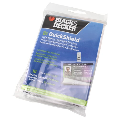 Black & Decker QuickShield SelfSeal Id Badge Laminating Pouches - 10pk