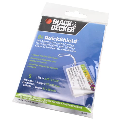 Black & Decker QuickShield SelfSeal Luggage Tag Laminating Pouches - 5pk