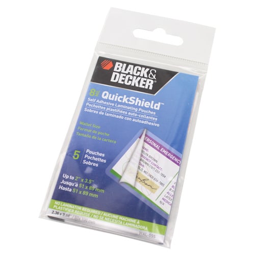 Black & Decker QuickShield SelfSeal Wallet Size Laminating Pouches - 5pk
