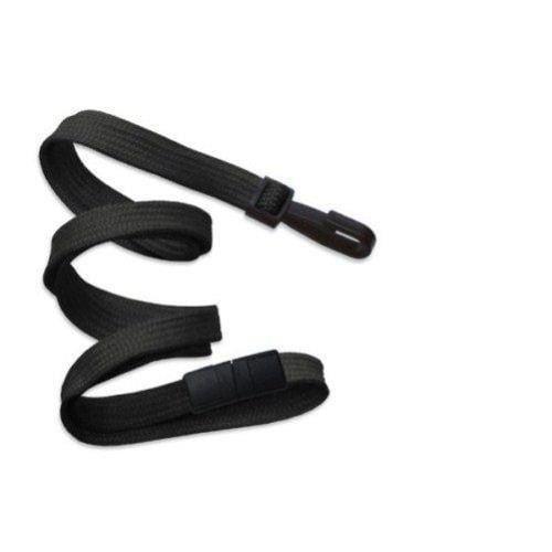Black Flat Braid Break-Away Lanyard with Narrow Hook - 100pk