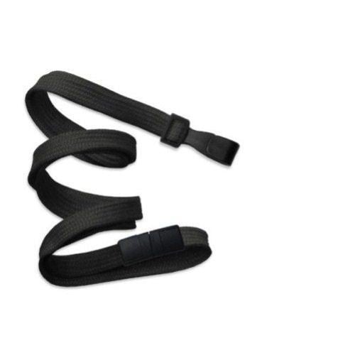 Black Flat Braid Break-Away Lanyard with Wide Hook - 100pk