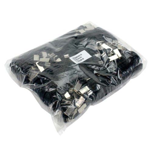 Black Flat Braid Lanyard with Bulldog Clip - 100pk