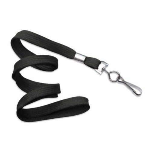 Black Flat Braid Lanyard with NPS Swivel Hook - 100pk