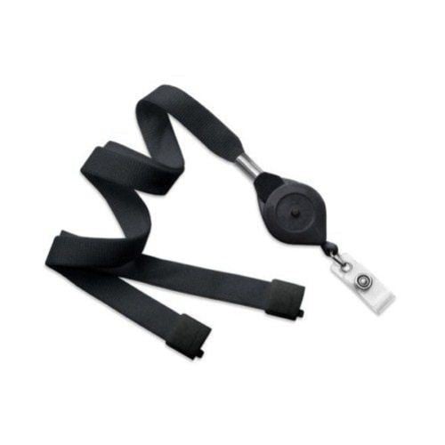 Black Lanyard with Quick Lock Badge Reel - 100pk