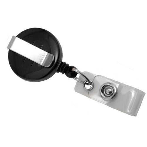 Black Max Label Round Badge Reel with Slide Clip - 25pk