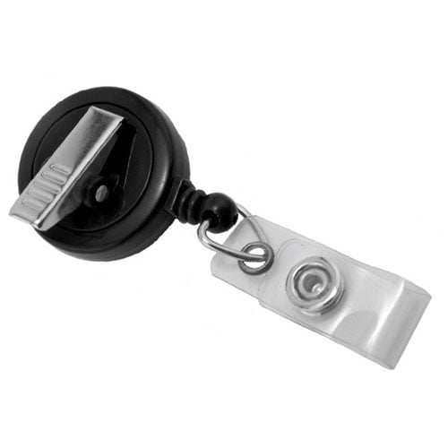 Black Max Label Round Badge Reel with Swivel Clip - 25pk