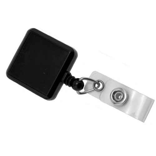 Black Max Label Square Badge Reel with Slide Clip - 25pk