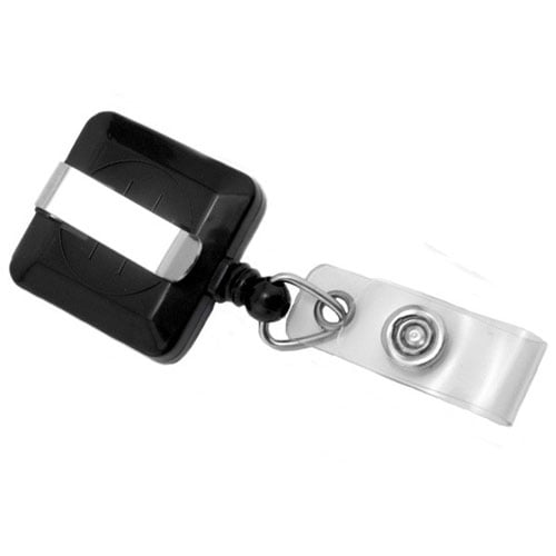 Black Max Label Square Badge Reel with Slide Clip - 25pk