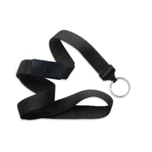 Black Microweave Break-Away Lanyard with NPS Split Ring - 100pk