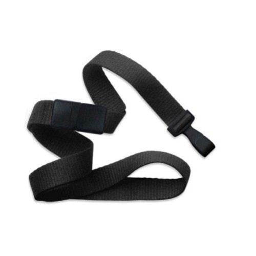 Black Microweave Break-Away Lanyard with Wide Plastic Hook  - 100pk