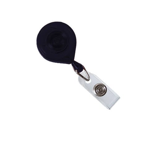 Black Mini-Bak Badge Reel with Strap and Belt Clip - 25pk