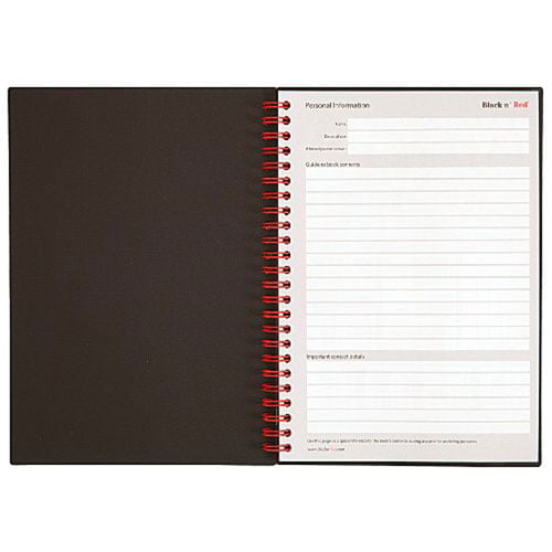 Black n Red 5-7/8" x 8-1/4" Ruled Perforated Notebook - C67009