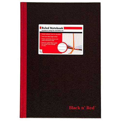 Black n Red 8-1/4" x 11-3/4" Ruled Hardcover Notebook - D66174 - Clearance Sale