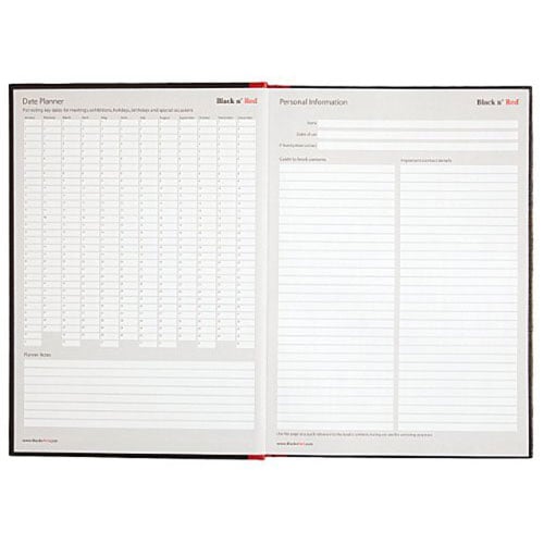 Black n Red Ruled Hardcover Notebook