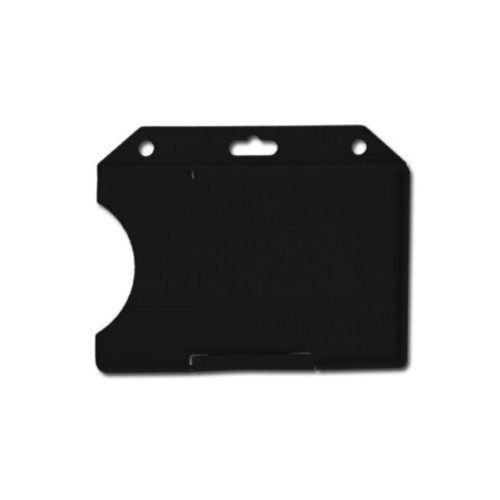 Black Open Face Horizontal Rigid Badge Holders - 50pk