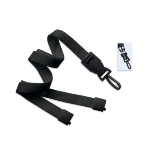 Black Optiweave Break-Away Lanyard with DTACH Plastic Hook - 100pk