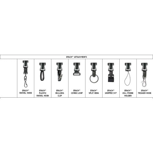 Black Optiweave Break-Away Lanyard with DTACH Split Ring - 100pk