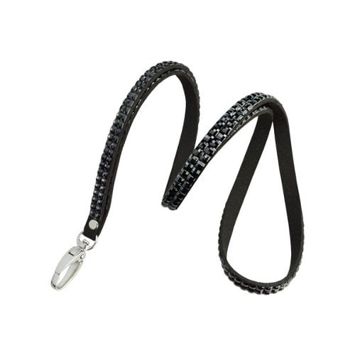 Black Rhinestone Lanyard With Lobster Claw - 10pk