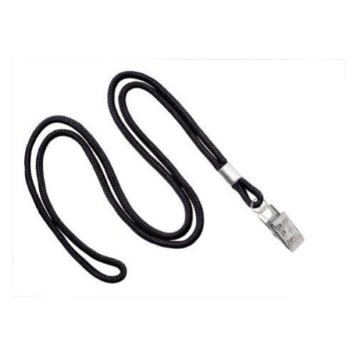 Black Round Braid Lanyard with NPS Bulldog Clip - 100pk