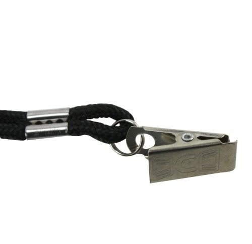 Black Round Braid Lanyard with NPS Bulldog Clip - 100pk