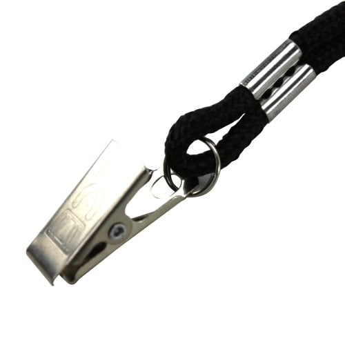 Black Round Braid Lanyard with NPS Bulldog Clip - 100pk