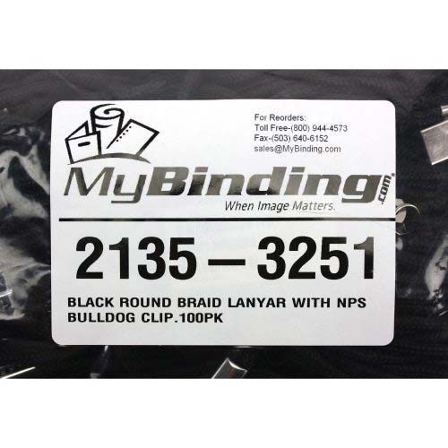 Black Round Braid Lanyard with NPS Bulldog Clip - 100pk