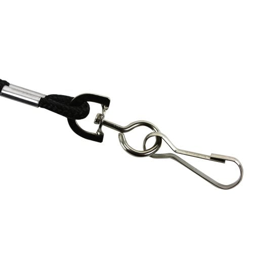 Black Round Braid Lanyard with NPS Swivel Hook - 100pk