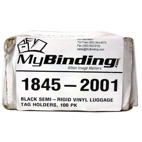 Black Semi-Rigid Vinyl Luggage Tag Holders - 100pk