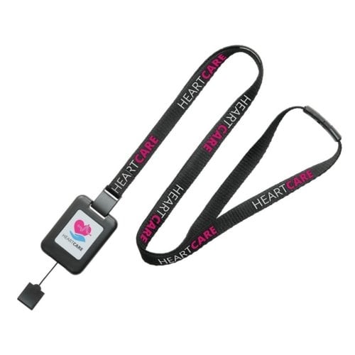 Black SlimReel System 3/8" Lanyard/Badge Reel Combination - 100pk