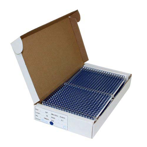Blue 3/16" 3:1 Pitch Twin Loop Wire - 100pk