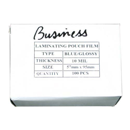 Blue 10mil Business Card Laminating Pouches - 100pk