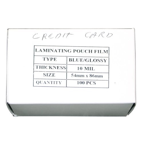 Blue 10mil Credit Card Laminating Pouches - 100pk